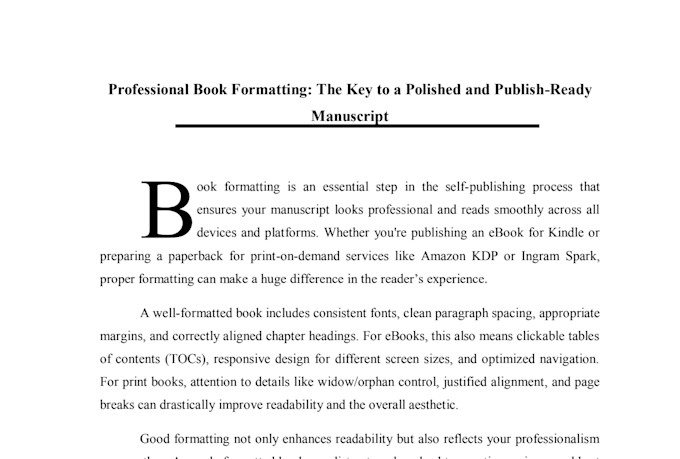 do e book formatting for kdp